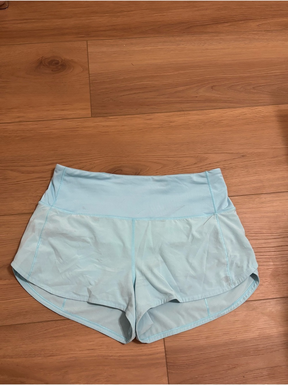 Cyan Blue Lululemon Speed up High Rise shorts